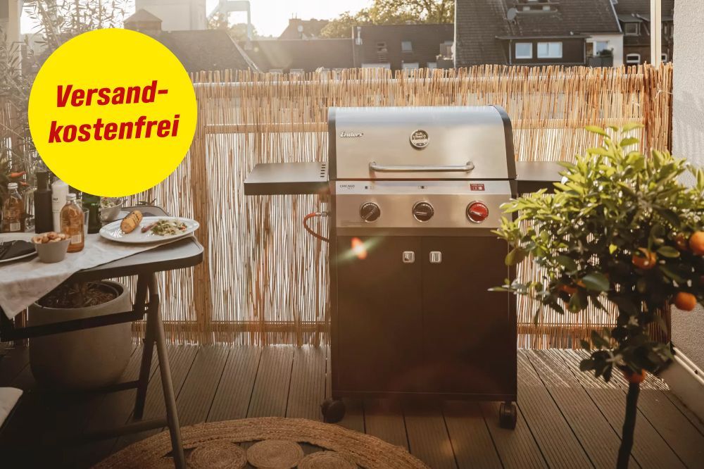 Gasgrill auf einem Balkon